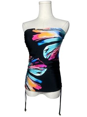 La Blanca Tropical Prism Palm Strapless Tankini Tube Top Beach Vacation Summer